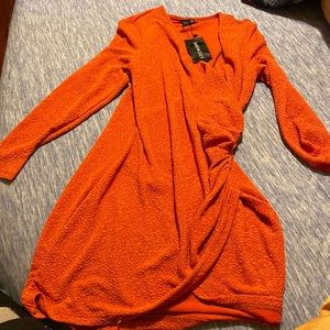 Rust orange SHEINsxy wrap dress